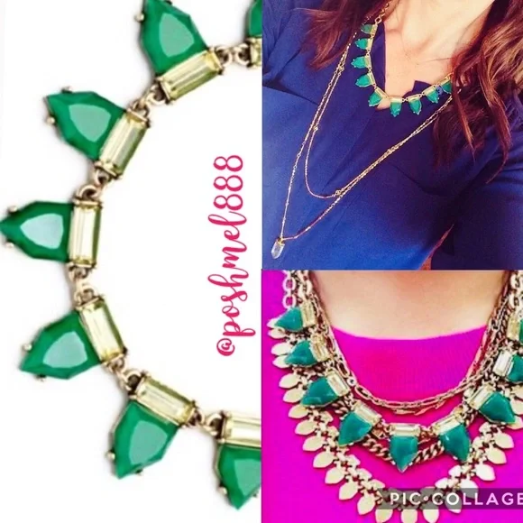 :: S&D Eye Candy Emerald Green + Gold Necklace - Picture 1 of 8